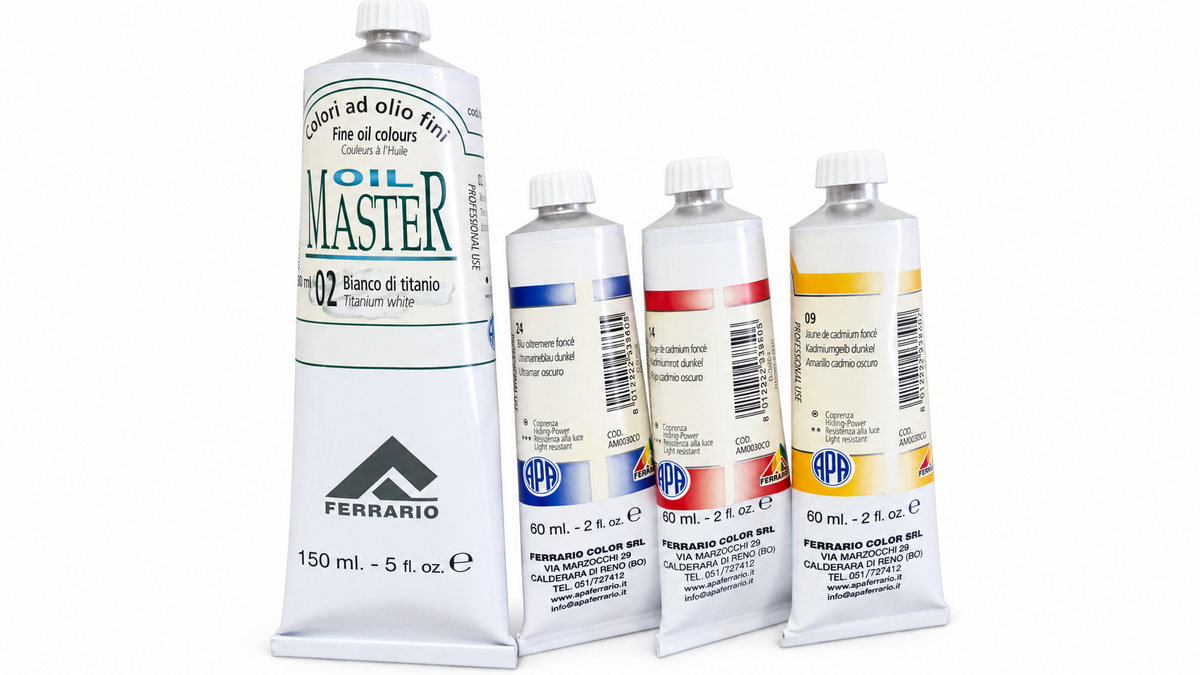 4 pcs Ferrario OIL MASTER Fine Oil Colours