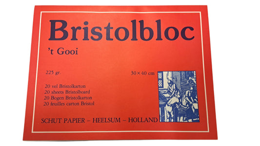 Bristolbloc 't Gooi 30x40cm  20 feuilles 225gr SCHUT VAN GELDER Fabriqué en Hollande