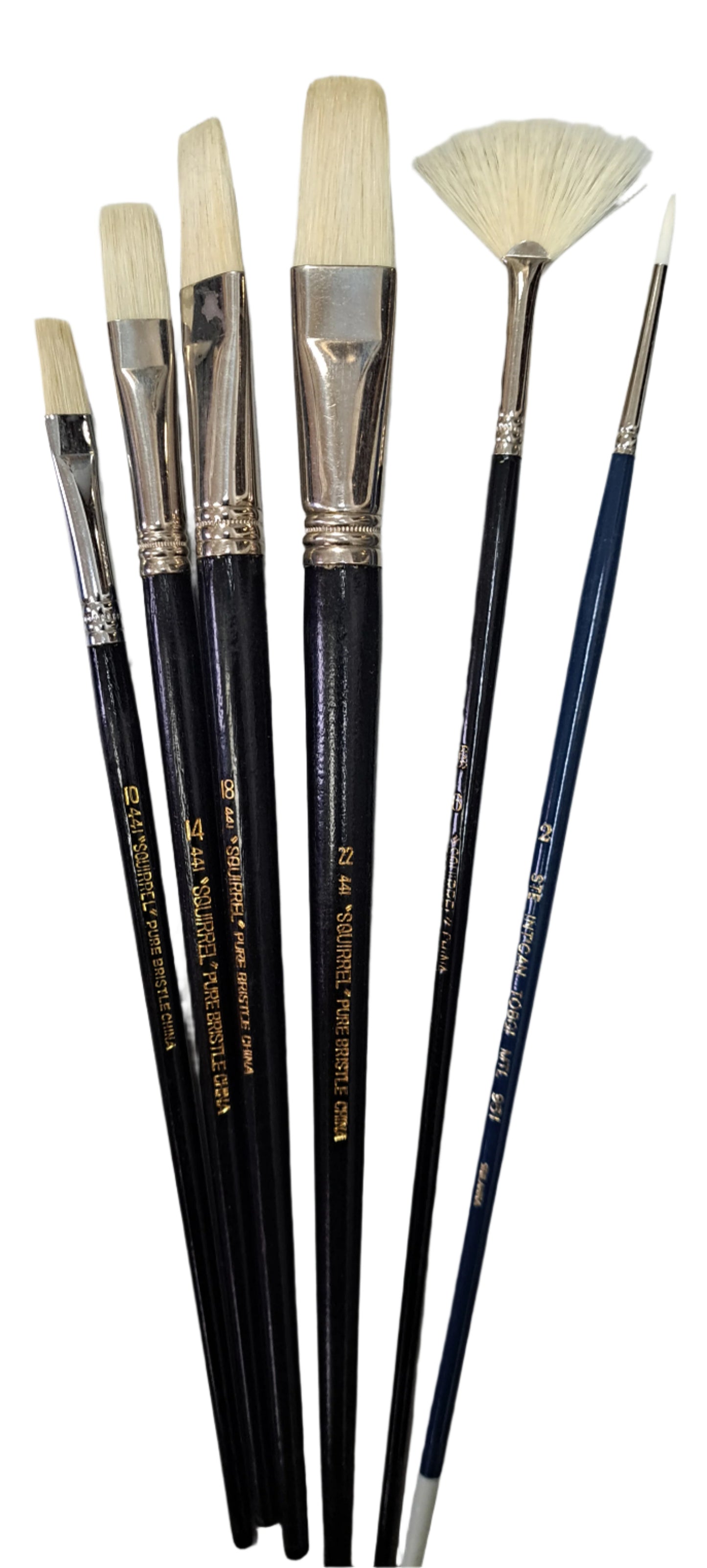 Ensemble de 6 pinceaux d'artiste pour huile et acrylique plus étui à pinceaux