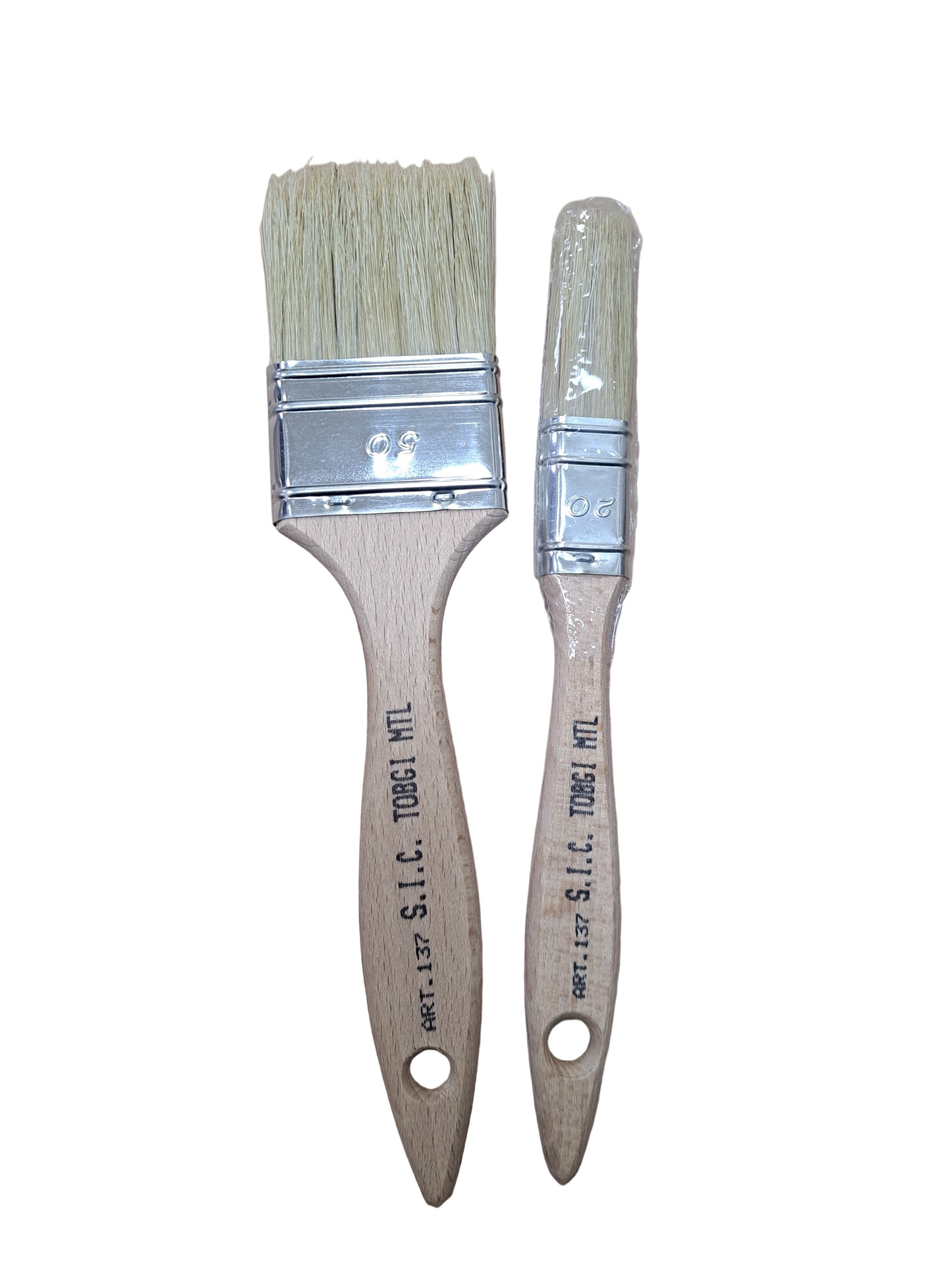 Flat Paint brush white bristle hair paint series 137C