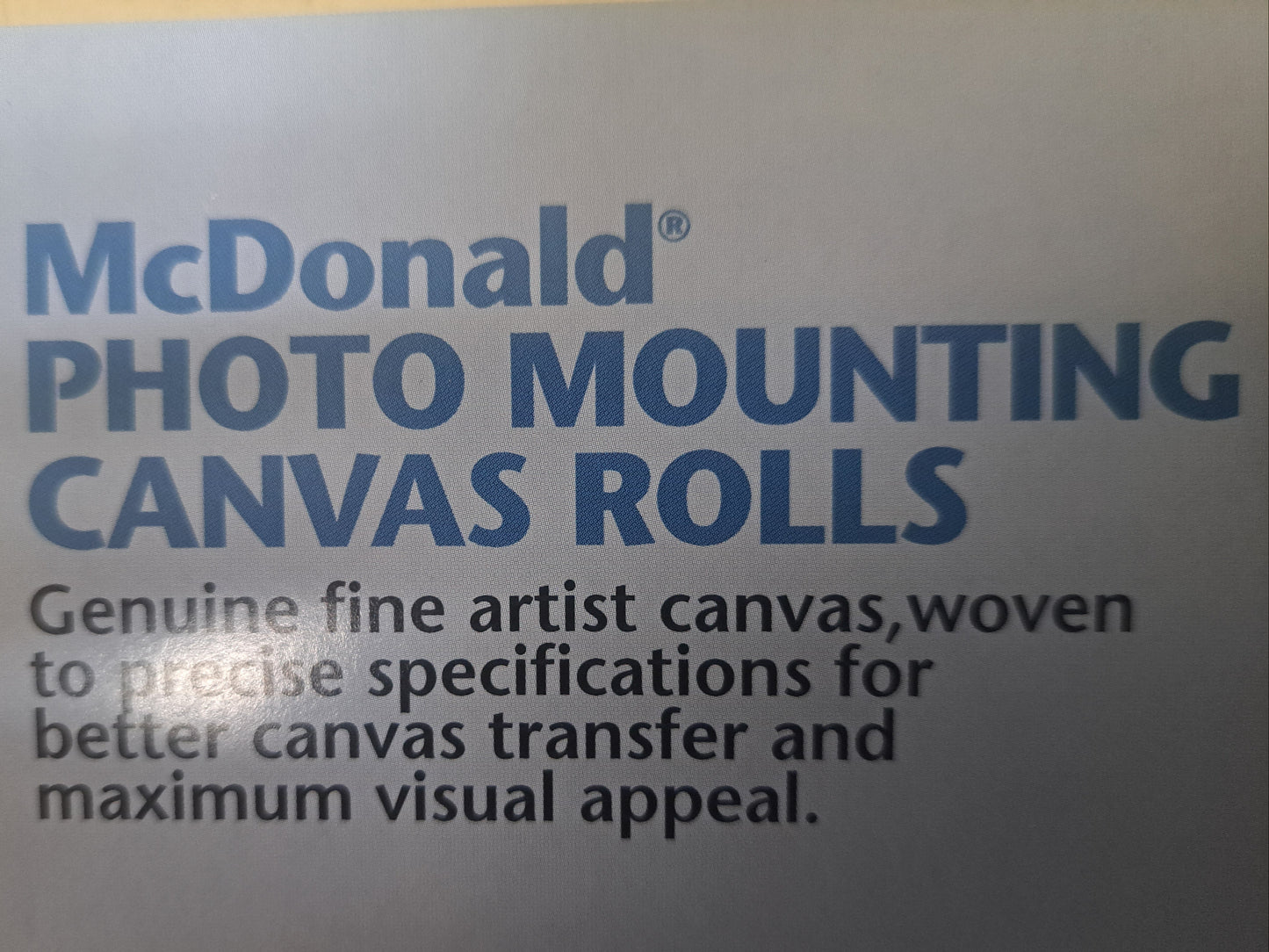 Fredrix MPP McDonald Photo Transfer Canvas Roll 12oz 30yards x 59''Only available in store