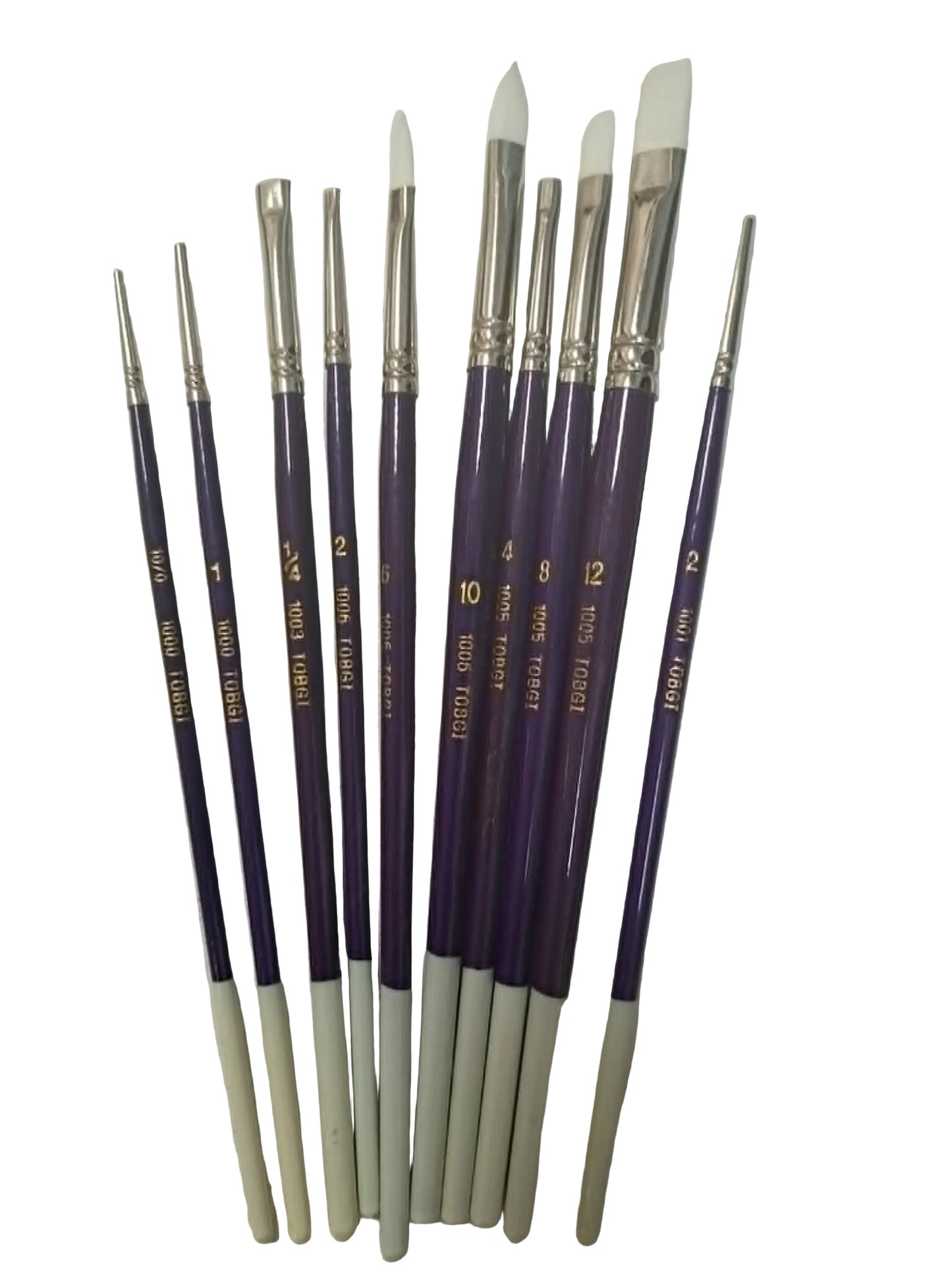 11 pcs Artist Paint Brush Set Synthetic White Sable Oil-Acrylic -Watercolor short handle with Brush Case