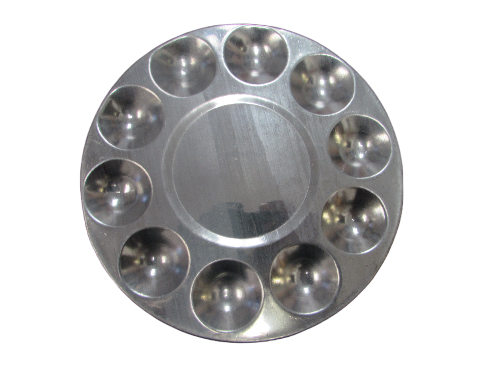 Palette de mélange en aluminium Artist ronde 10 puits