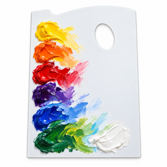 Artist Plastic Palette with thumb hole 11 1/2 x 7 1/4 for oil and Acrylic