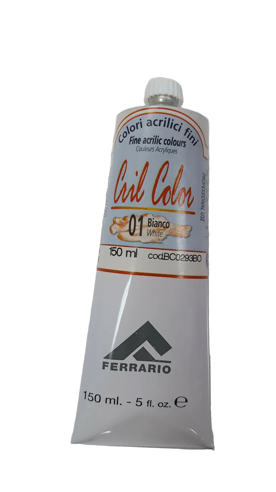 Ferrario Titanium White Peinture Acrylique Qualité Professionnelle CRIL-COLOR 150 ml Fabriqué en Italie