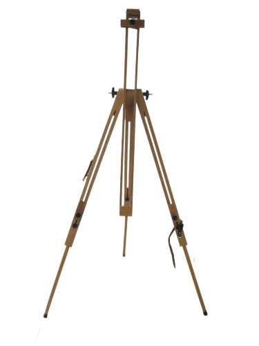 A portable artist easel made of beech wood, featuring adjustable legs and a canvas holder, folded to a height of 36 inches.