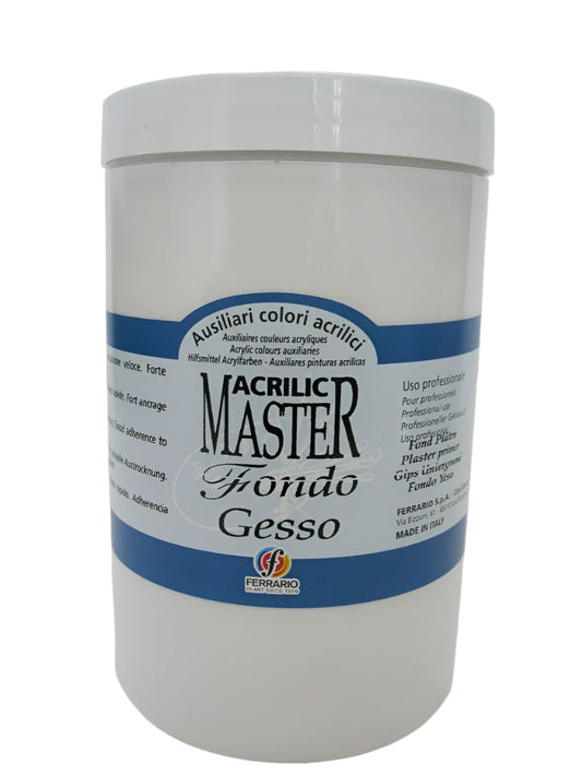 Ferrario Acrilic Master Gesso Usage professionnel 1000 ml (Fabriqué en Italie)