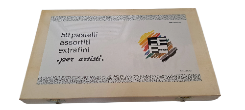 Ensemble Pastel Ferrario extrafins, coffret en bois de 50 pièces, bâton complet - (fabriqué en Italie)