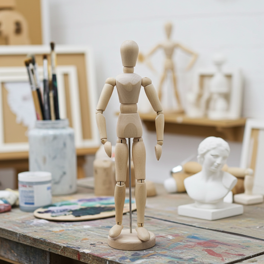 Mannequin d'artiste en bois 12'' mâle ou femelle pour dessiner et plus encore !