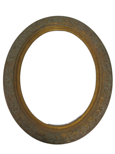 Cadre ovale avec feuille d'or - 11 x 14  largeur  2 1/2"
