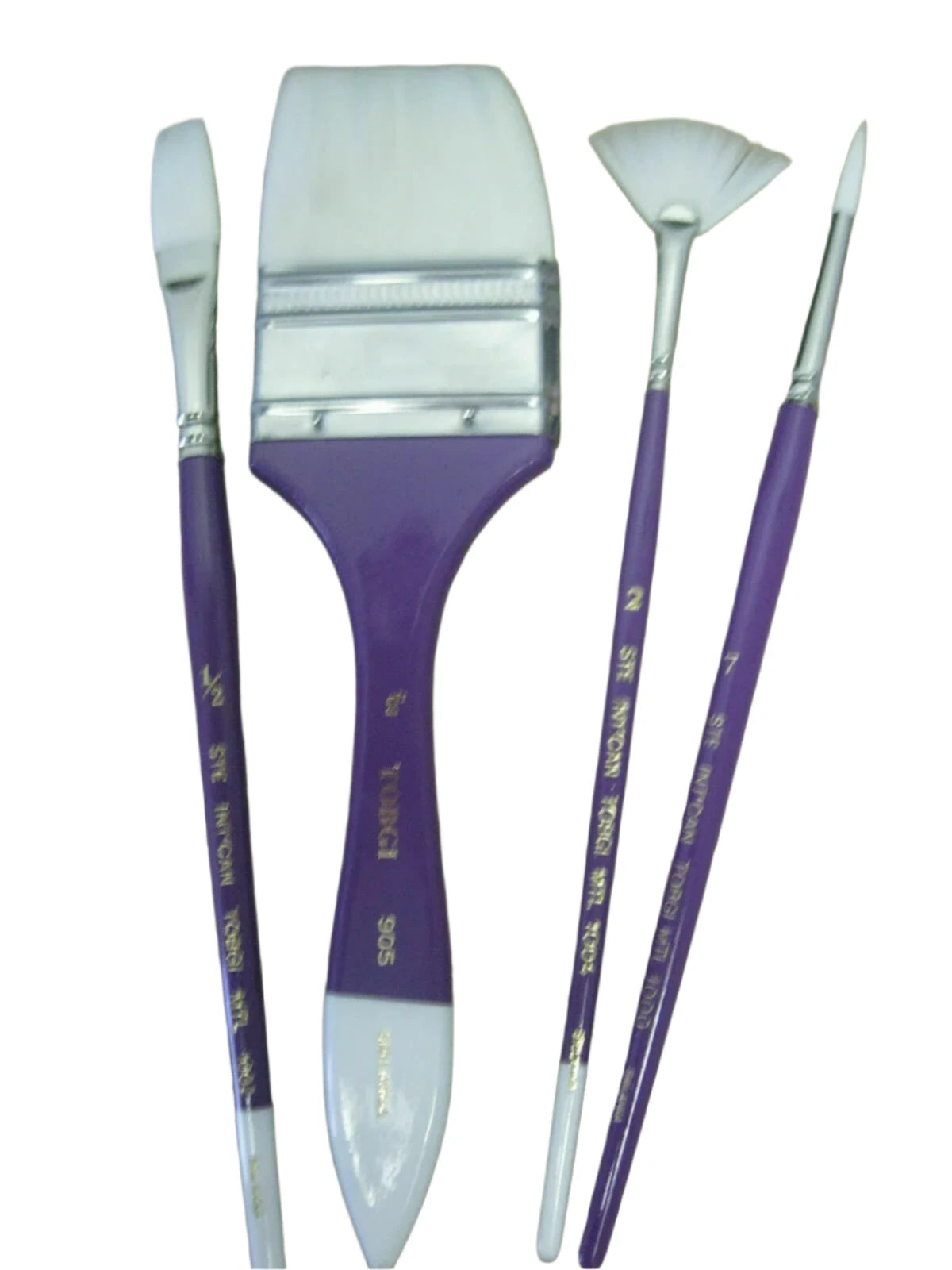 Ensemble  de 4 pinceaux de qualité en martre synthétique