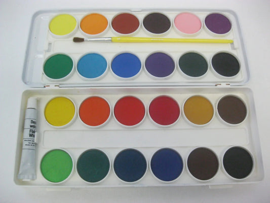 Coffret de peinture aquarelle de voyage pour artistes, 24 pastilles de 30 mm (Fabriqué en Italie)