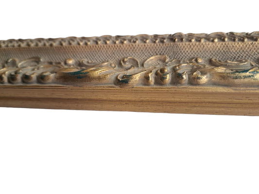 Moulure en bois dorée pour encadrement  , 6 baguettes x  3 pieds (totale : 18 pieds) – Fabriqué en Italie #79/11