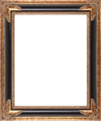 Cadre photo orné de feuilles noires et dorées – Compo impérial en bois de 3 pouces de large – Disponible uniquement en magasin