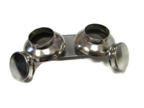 Godet double en acier inoxydable avec couvercles