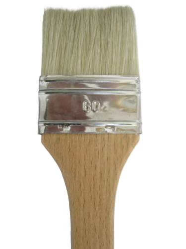 Pinceau d'artiste poils blancs manche long 60 mm Fabriqué en Italie