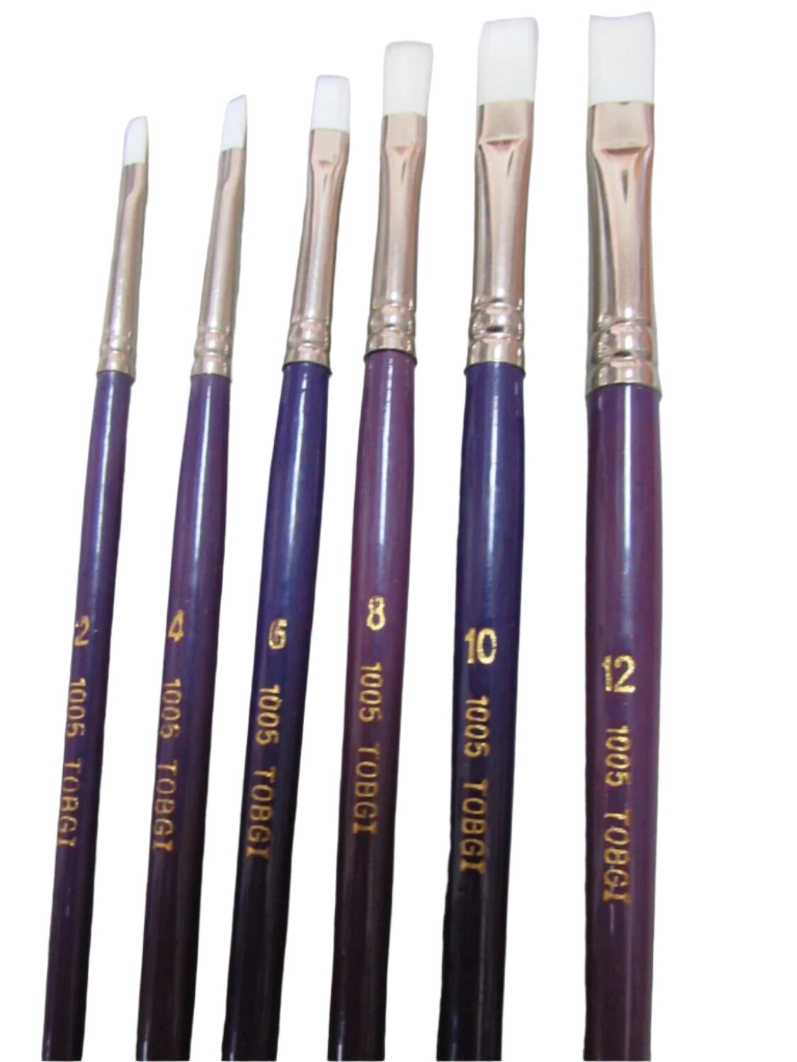 6-Artist Quality Synthetic White Sable Brushes Bright shape