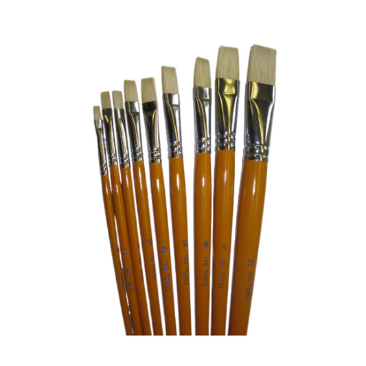 Artist Quality White Bristle Bright shape paint brushes Oil & Acrylic
