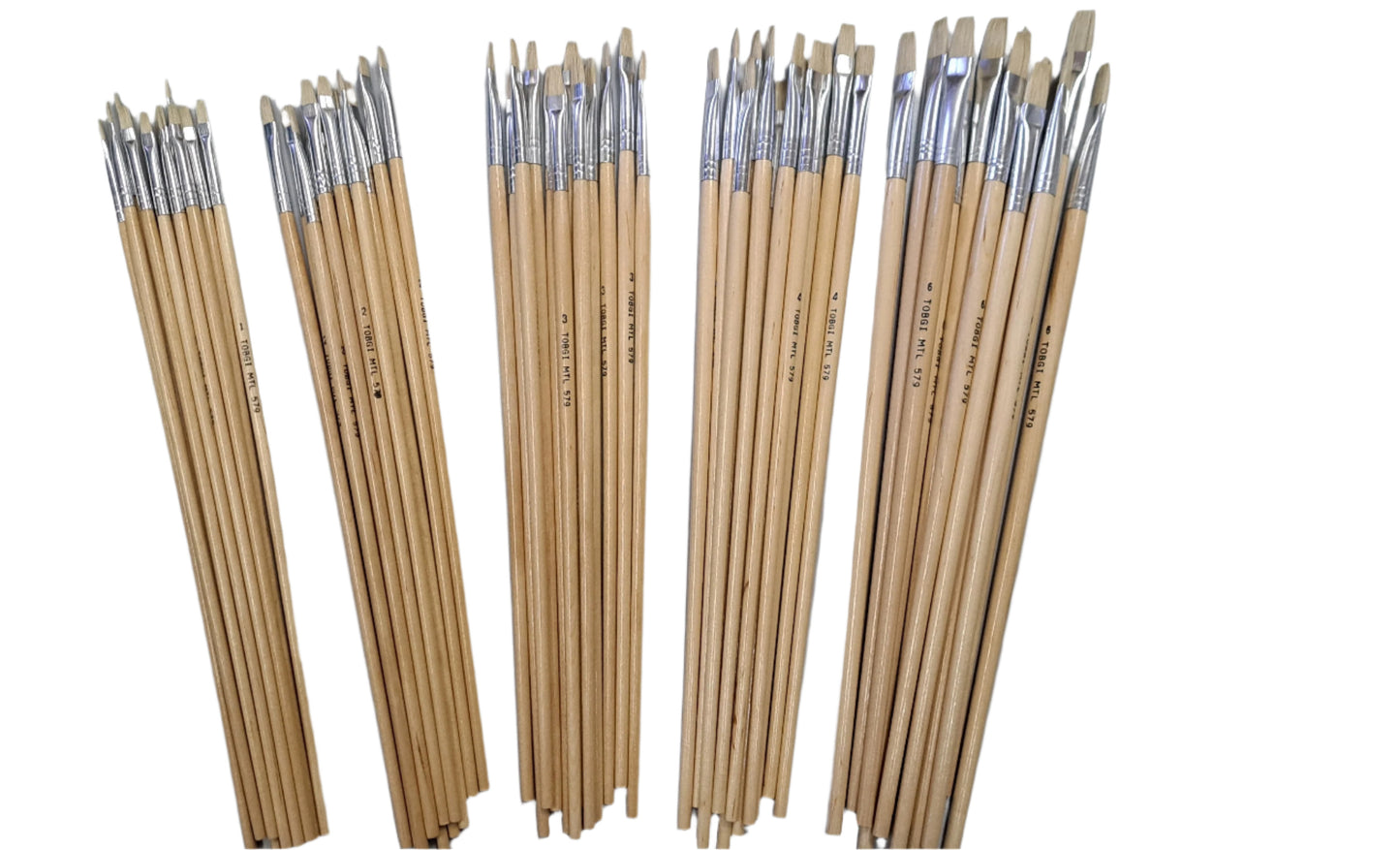 Lot de 12 pinceaux d'artiste en soies de porc pour huile et acrylique