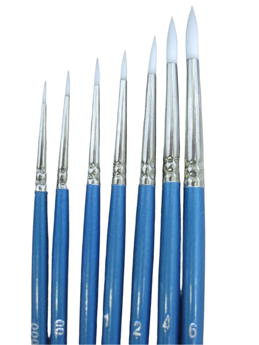 Set 7pcs Pointed Round Synthetic Detail Brushes